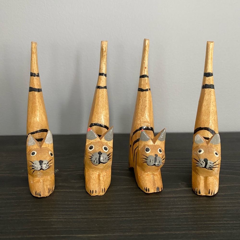 Wooden Cats (Set of 4) - Picture 2 of 9